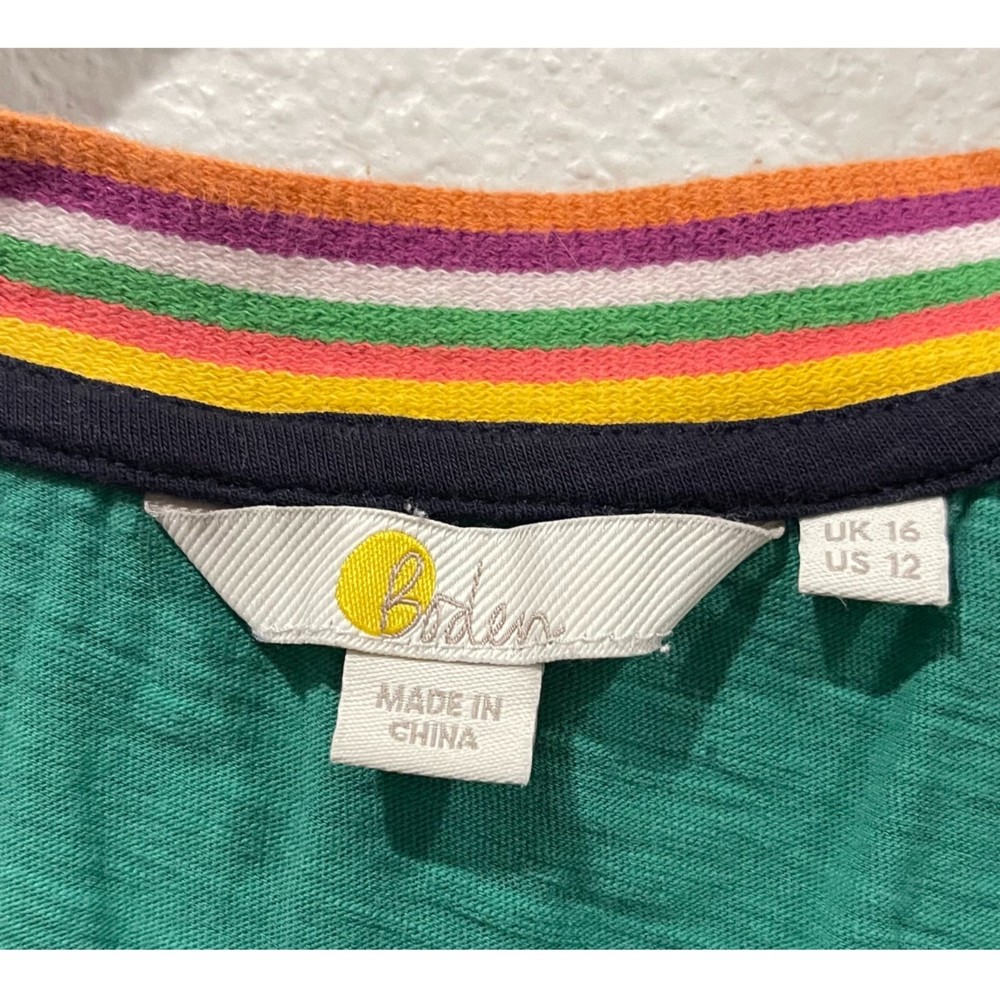 BODEN Beatrice Short Sleeve V-Neck Multicolor Blouse - Picture 3 of 5